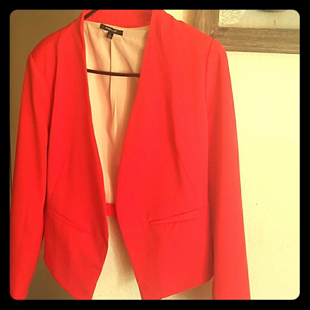 orangey-red jacket